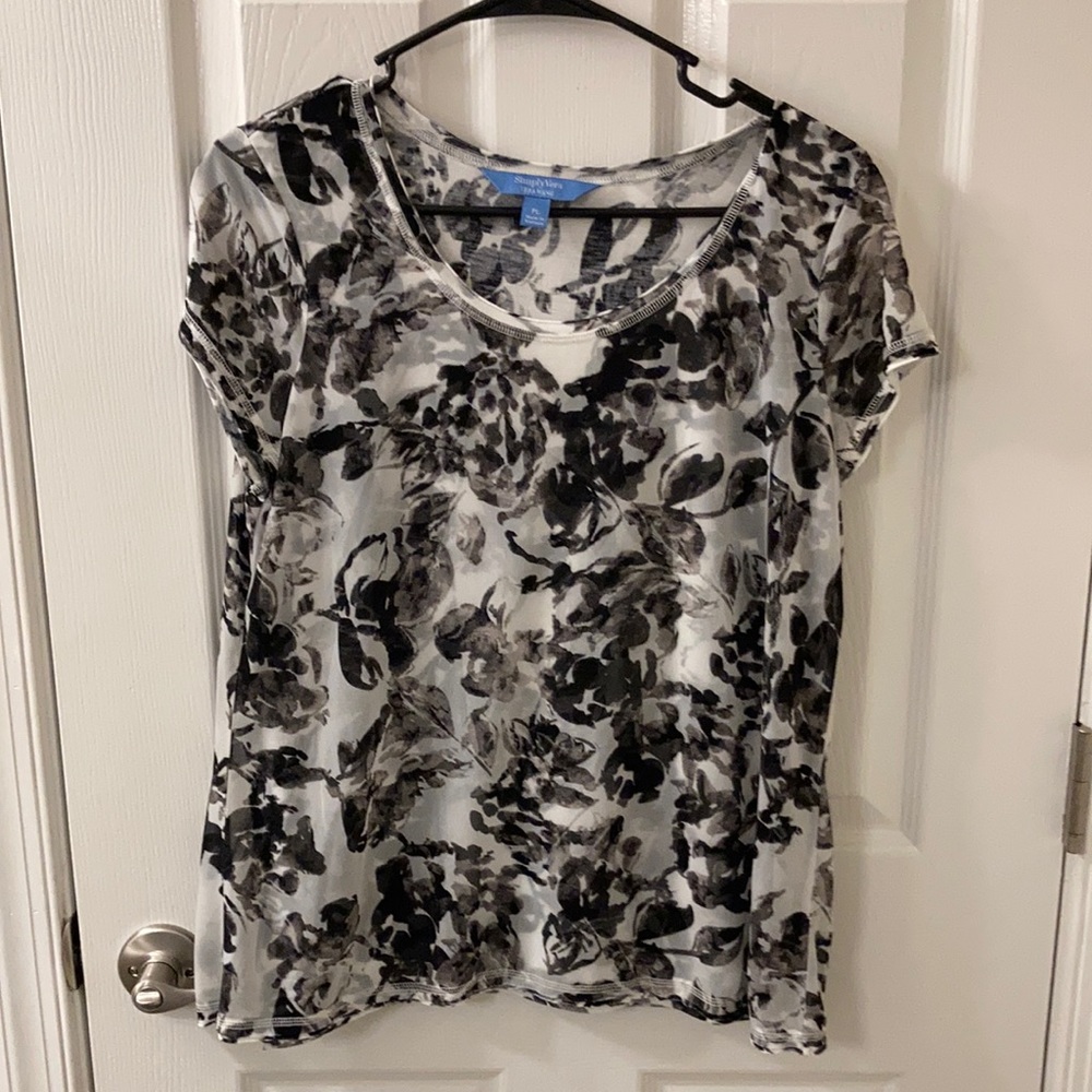 Beautiful floral sheer cotton blouse